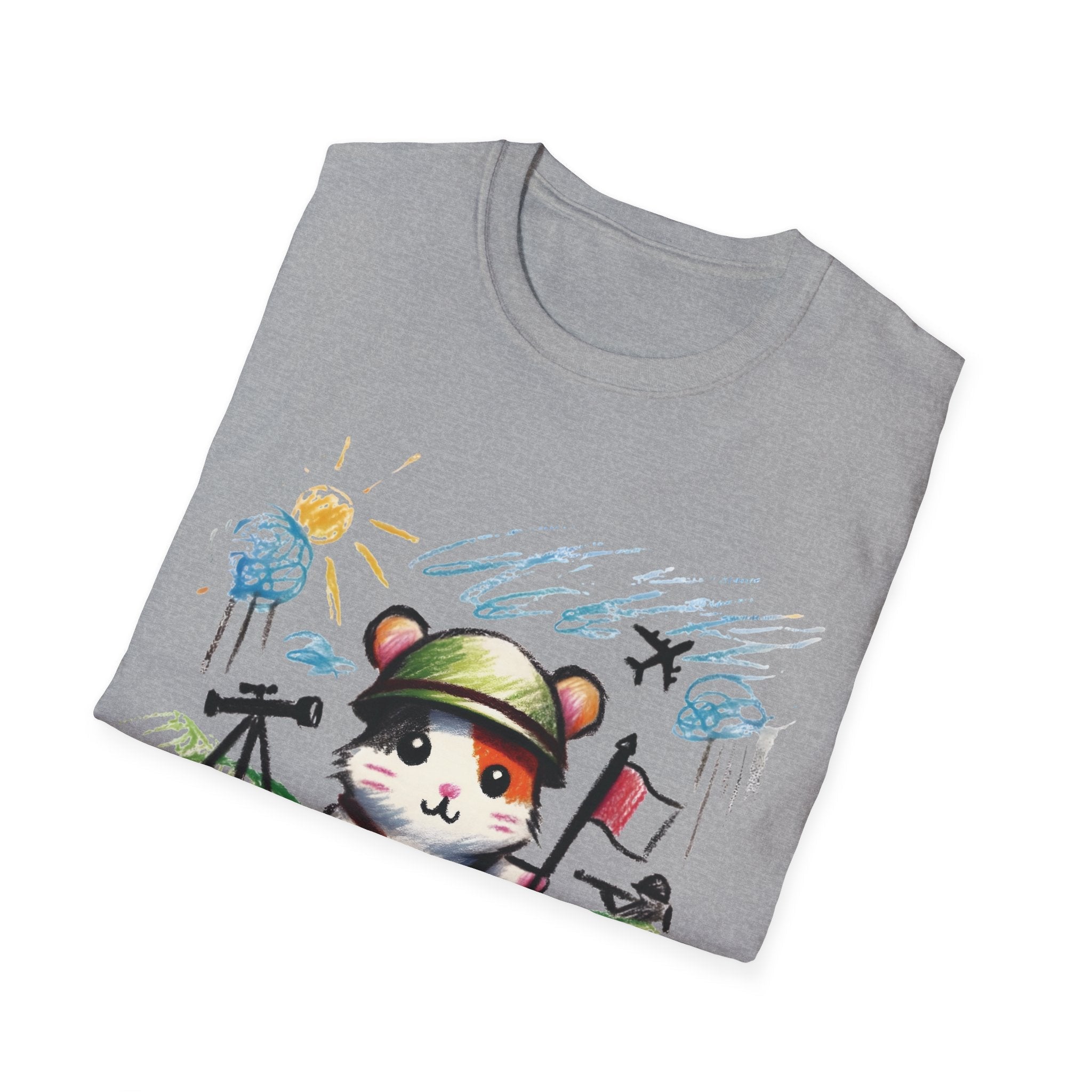 T-Shirt - Brave Hamster – Whimsical Crayon War Zone Tee