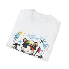 T-Shirt - Brave Hamster – Whimsical Crayon War Zone Tee