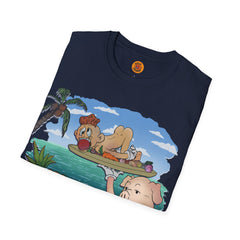 Piggy Beach Butler & Relaxing Pineapple Pal T-Shirt: Surreal Tropical Vibes