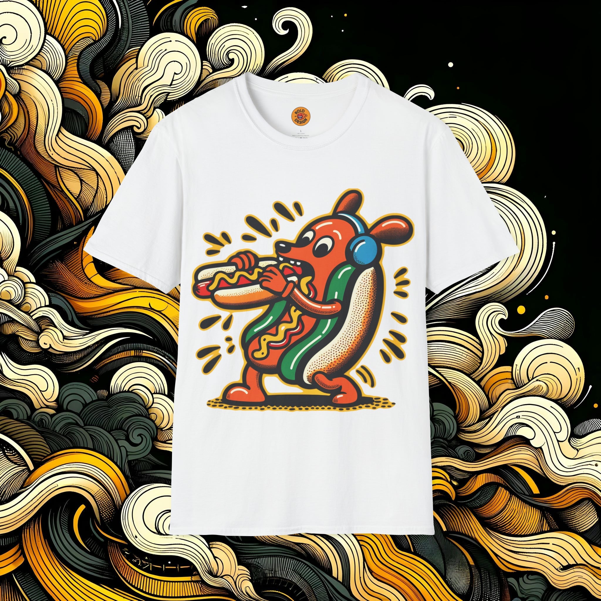 Funky Hot Dog Fiesta T-Shirt-Bold By Design