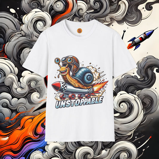 Unstoppable Snail Racing Funny Graphic T-Shirt