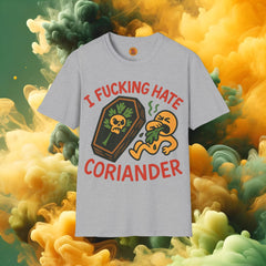"I Hate Coriander" Funny Foodie Graphic T-Shirt