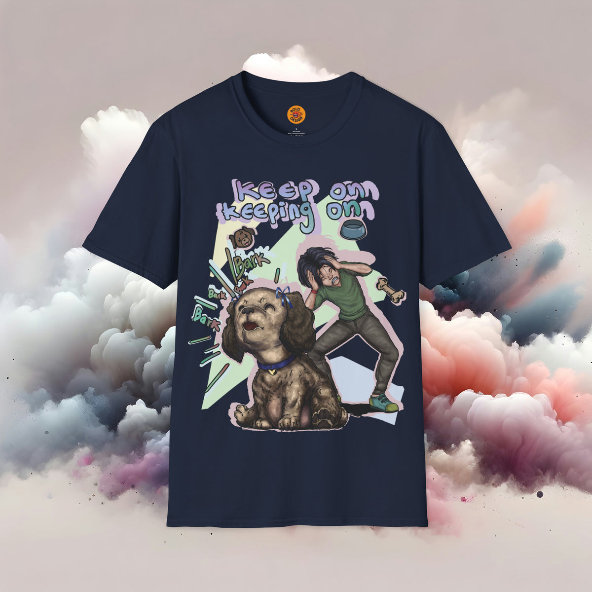 Keep On Keeping On Dog Lover's Tee navy blue