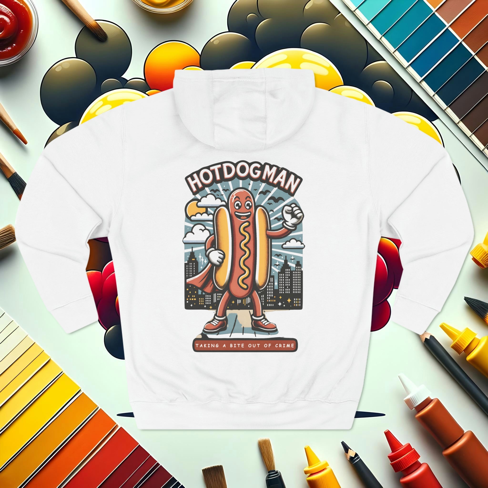 Hotdogman Hero Pullover Hoodie-BOLD by Design