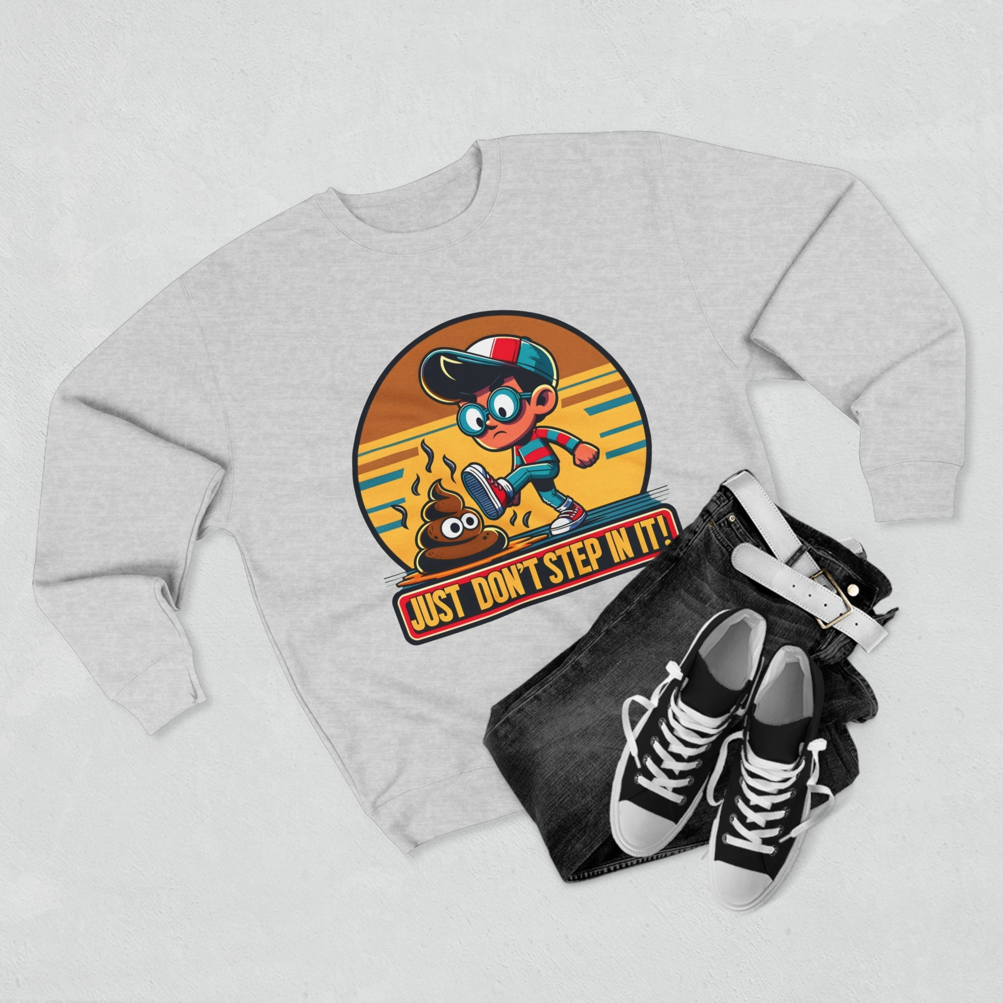 Don't Step In It Retro Sweatshirt-Bold By Design