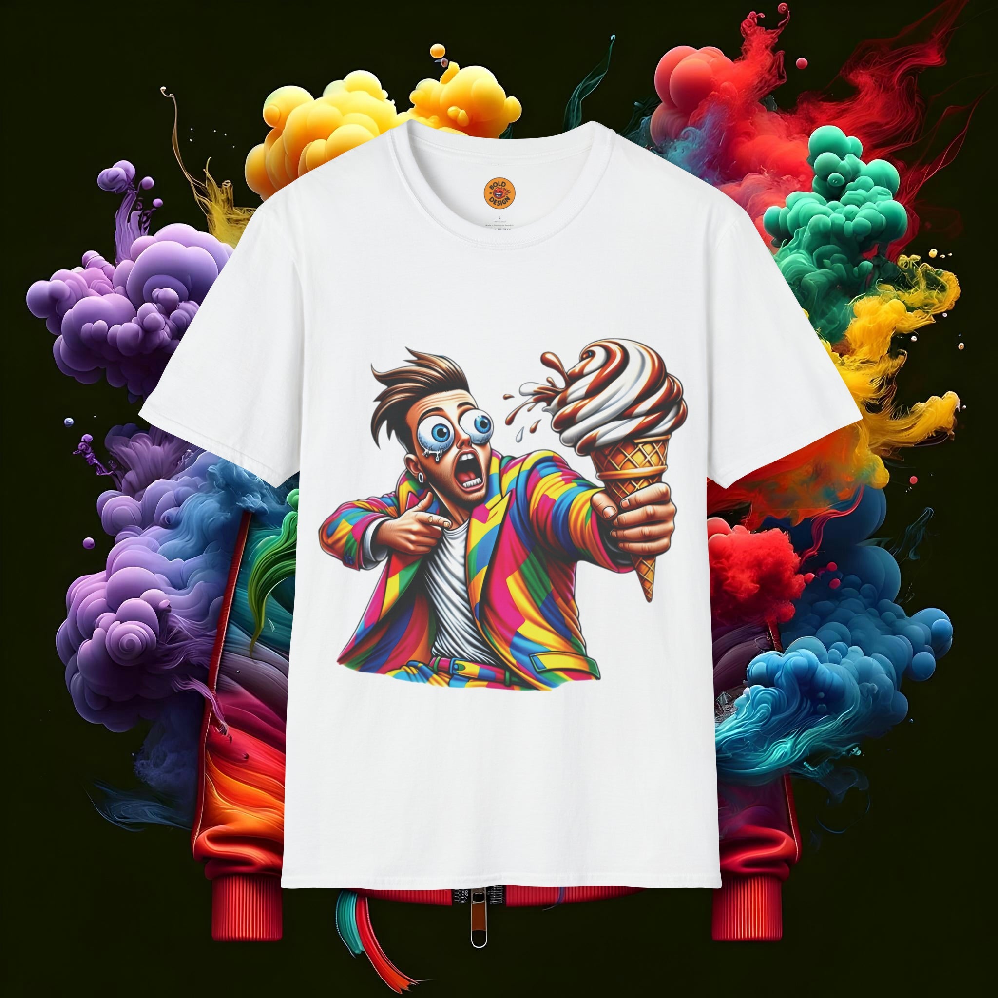 Vivid Pop Art T-Shirt | Retro Comic Ice Cream Meltdown