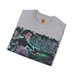 Anime Galactic Warrior Graphic light grey T-Shirt 