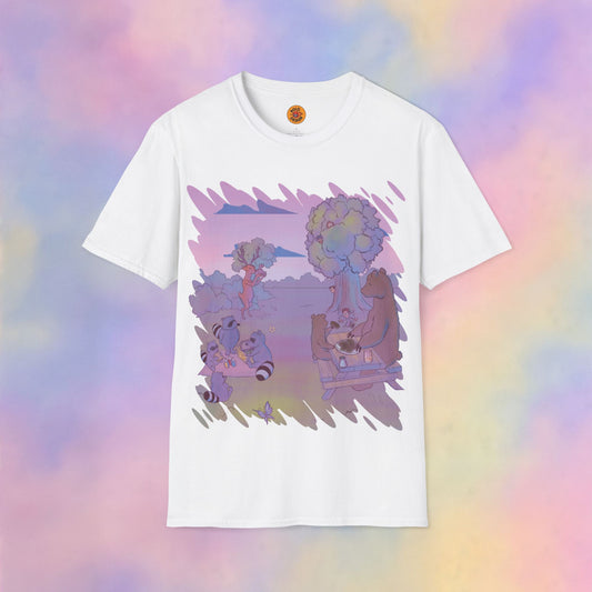 Woodland Wildlife Chaos Graphic T-Shirt - Bears & Raccoons Party