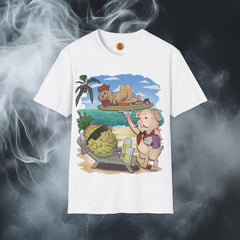 Piggy Beach Butler & Relaxing Pineapple Pal T-Shirt: Surreal Tropical Vibes