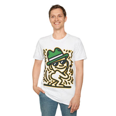 Jazzy Beats Fedora Dude" Neon Glow T-Shirt-Bold By Design 