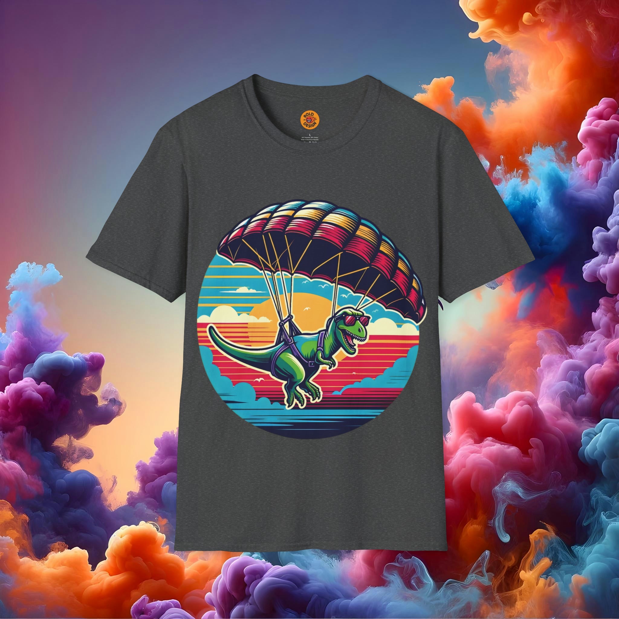 T-Rex Skydiving Spectacle Tee-Bold By Design