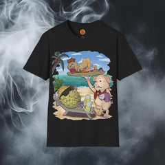 Piggy Beach Butler & Relaxing Pineapple Pal T-Shirt: Surreal Tropical Vibes