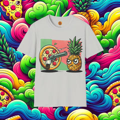 Comic Pizza & Pineapple Showdown T-Shirt-Bold By Design 