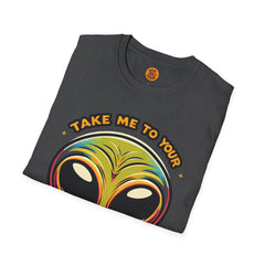 Take Me To Your Leader - Alien Retro T Shirt dark grey for men