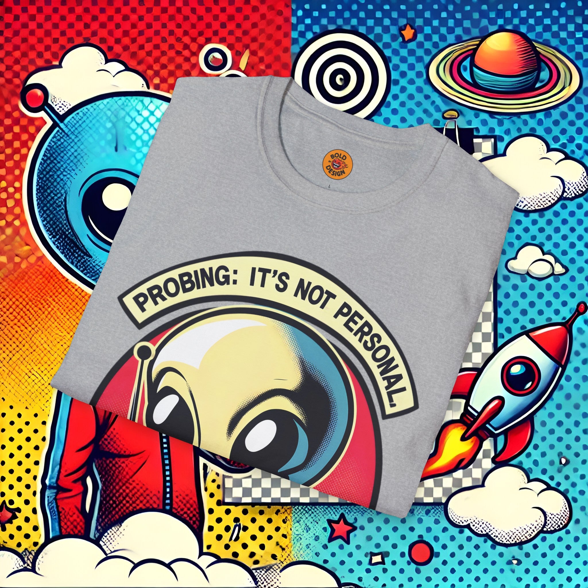 light grey alien ufo t shirt