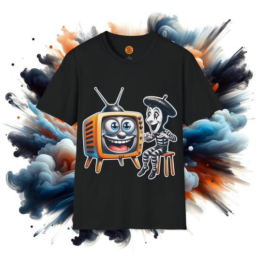 Comical Mime & Retro TV Party Tee-Bold By Design