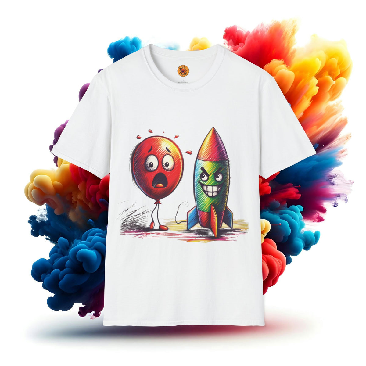 Cheeky Playful Balloon & Rocket Tee-Bold By Design 