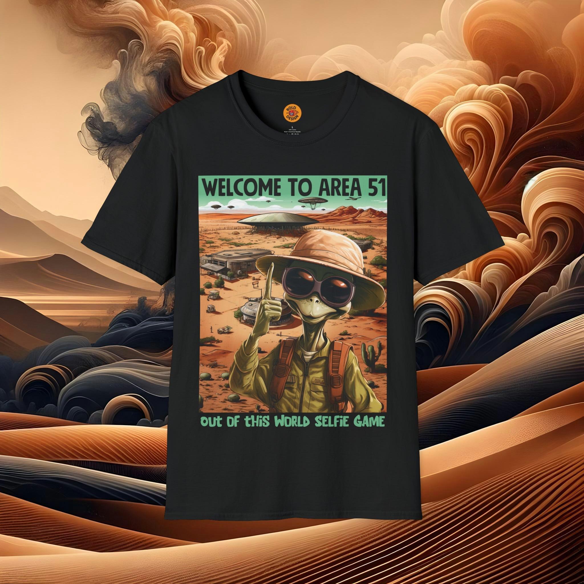 Alien Graphical Tee | Surreal Desert Adventure Shirt