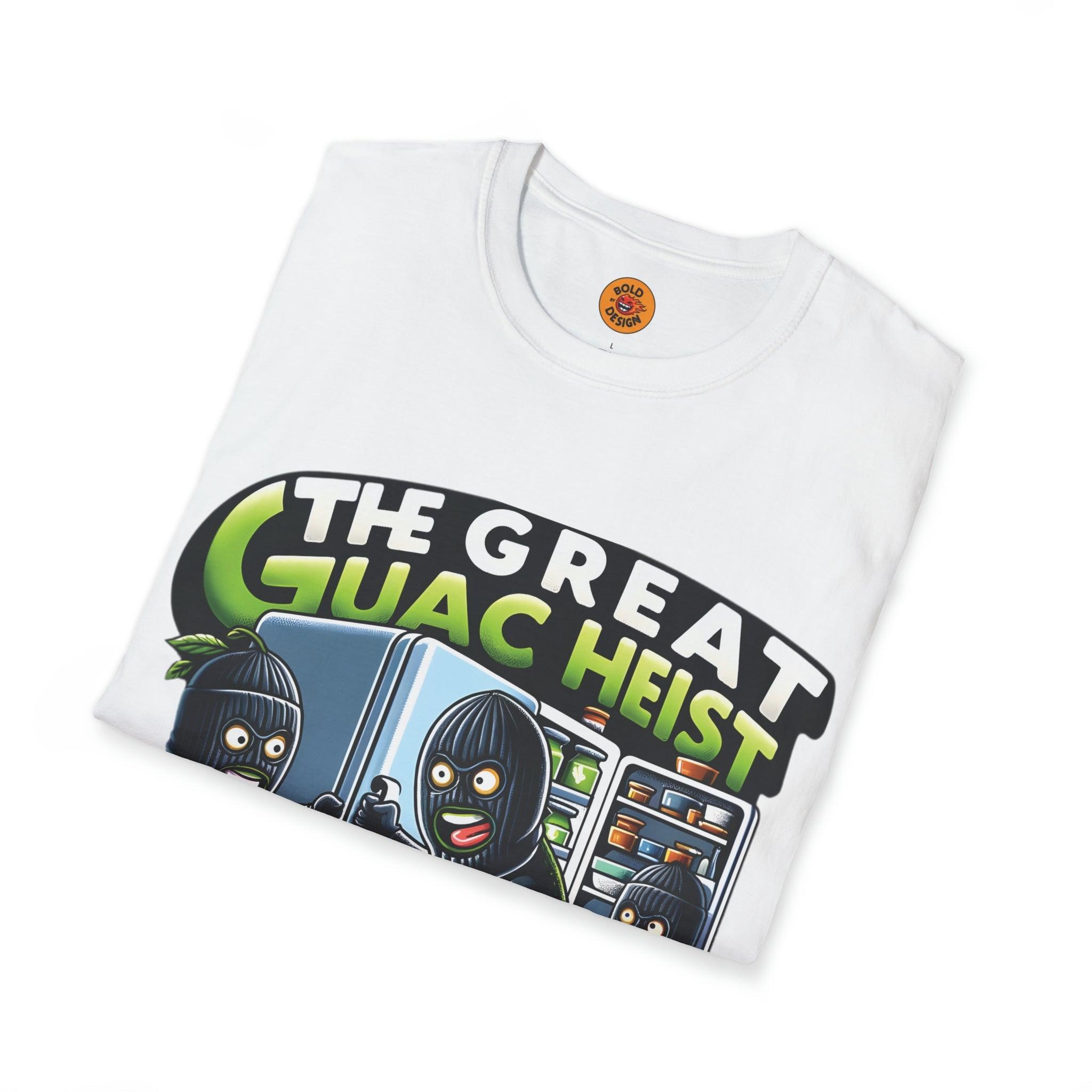 Avocado Caper Crew Tee - Hilarious Heist t shirt White