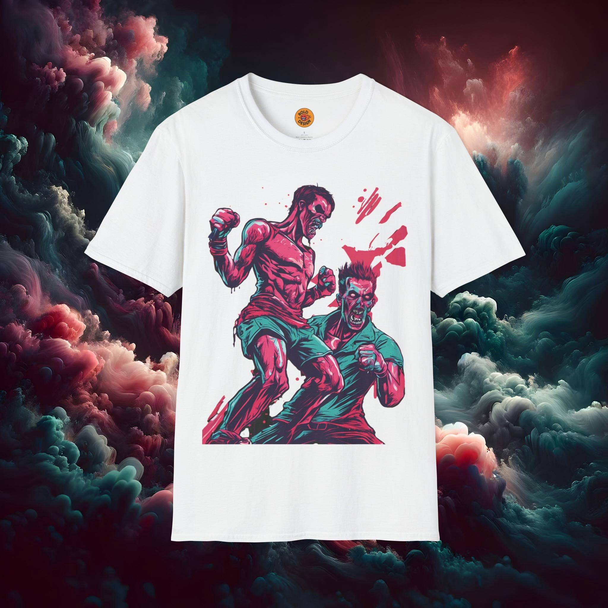 Neon Pink Zombie Brawl Tee-Bold By Design