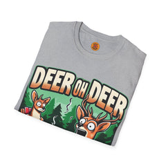 oh deer hilarious animal pun unisex t-shirt grey