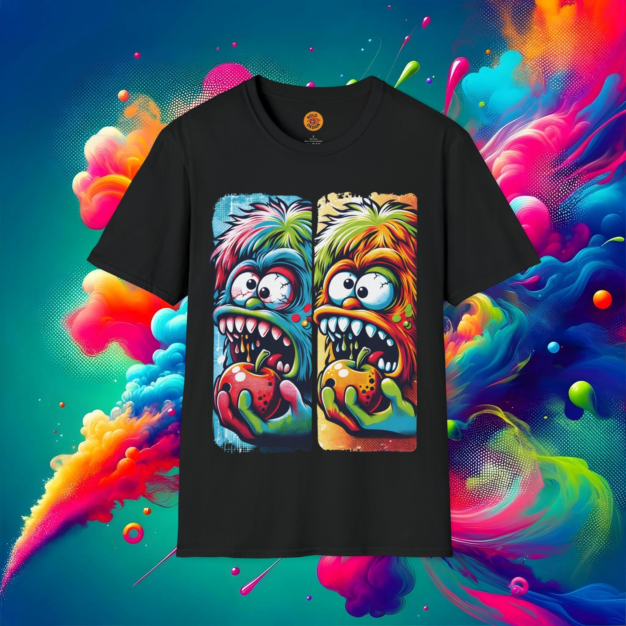 Psychedelic Monster Apple Craze Tee-Bold By Design 