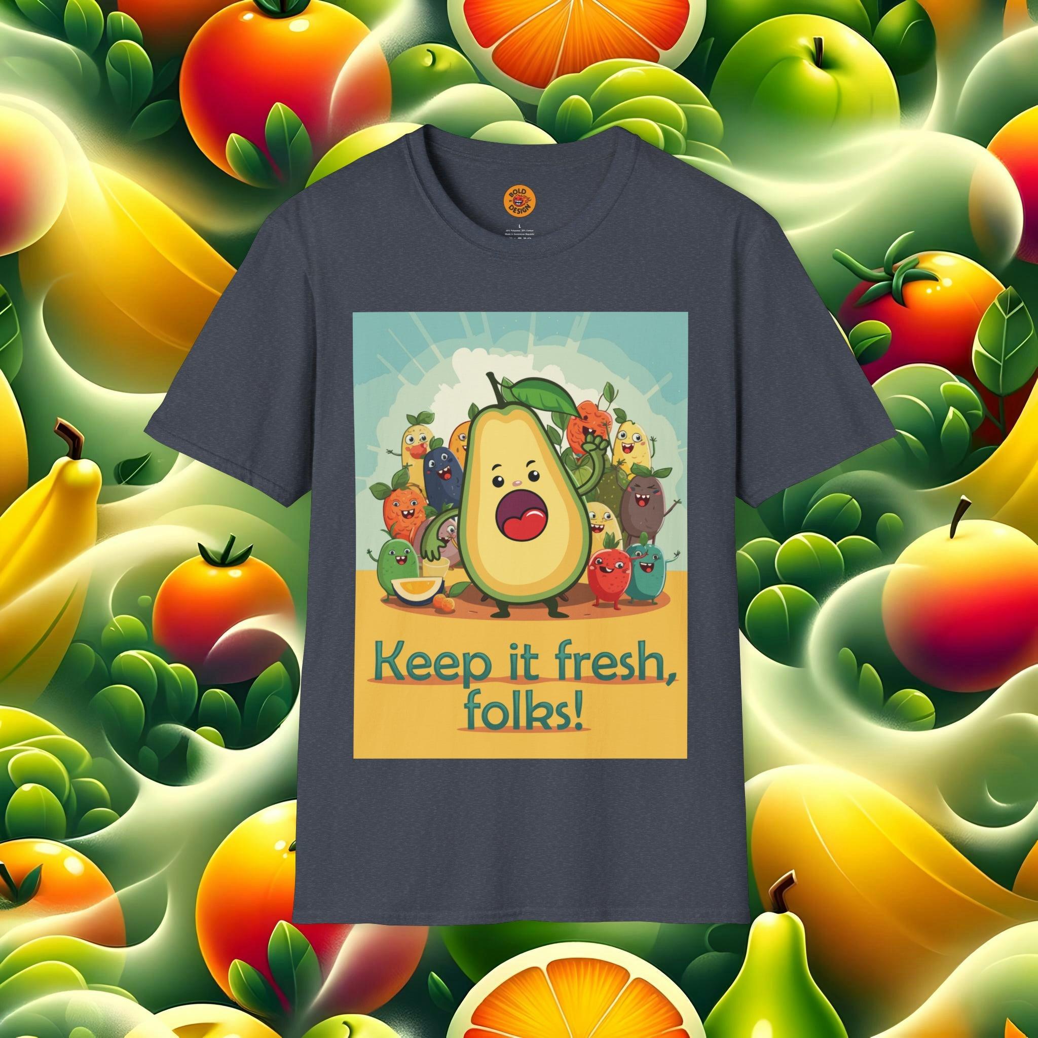 Vibrant Veggie & Fruit Party Tee-Bold By Design 